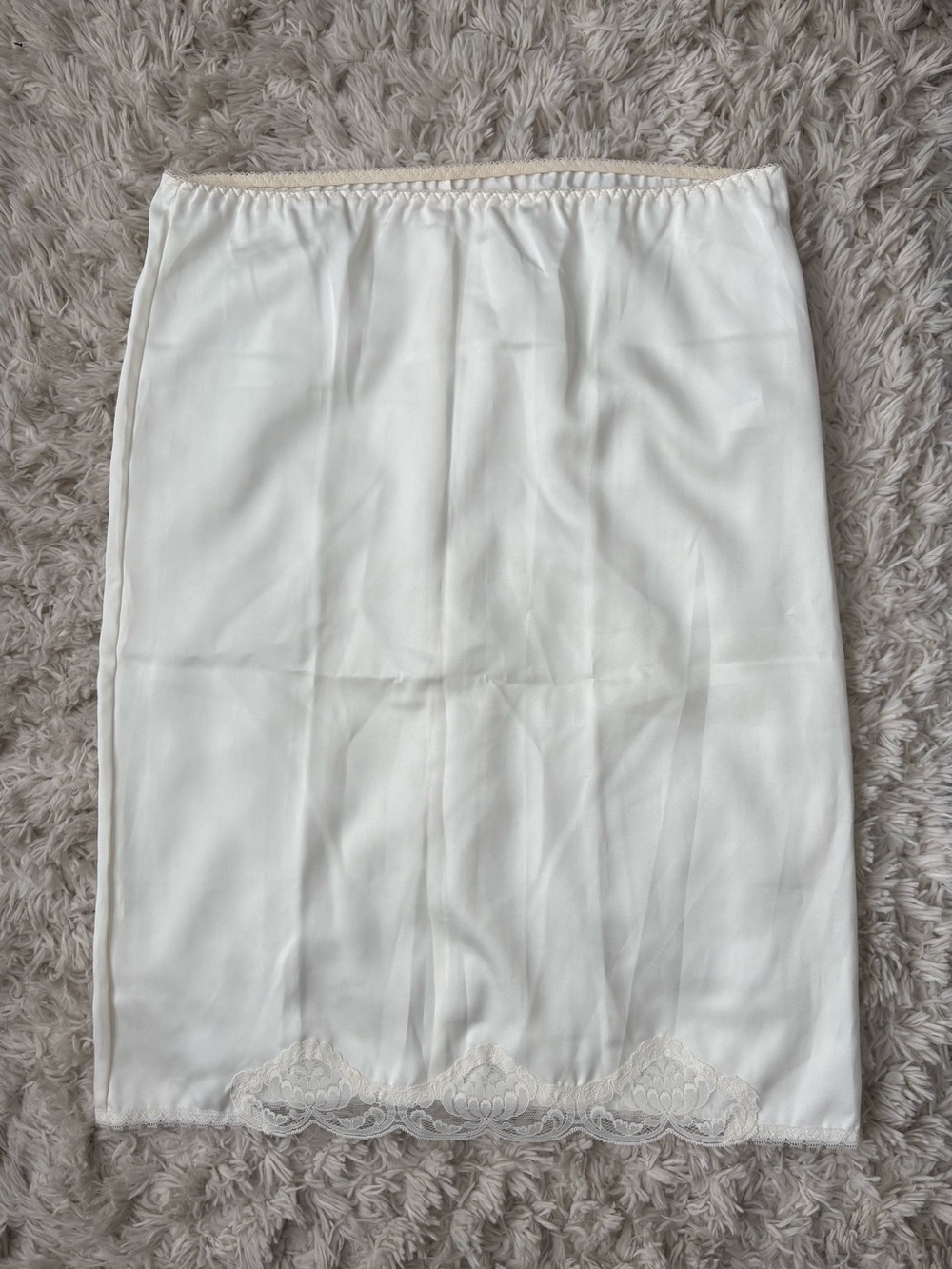 Vintage lace silk skirt